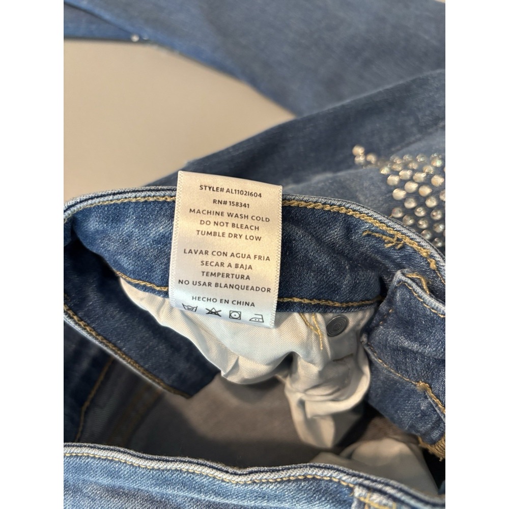 Austin Landing Rhinestone Western Star Flare Mid Rise Jeans Women's Sz 5 Stretch - Picture 9 of 9